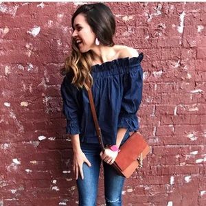 Denim Off The Shoulder Top